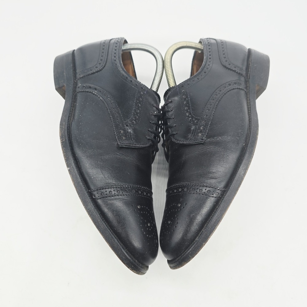 Allen Edmonds Sanford Mens Size 9 D Black Leather Cap Toe Oxford Dress Shoes - Picture 3 of 8